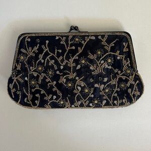 Black beaded clutch